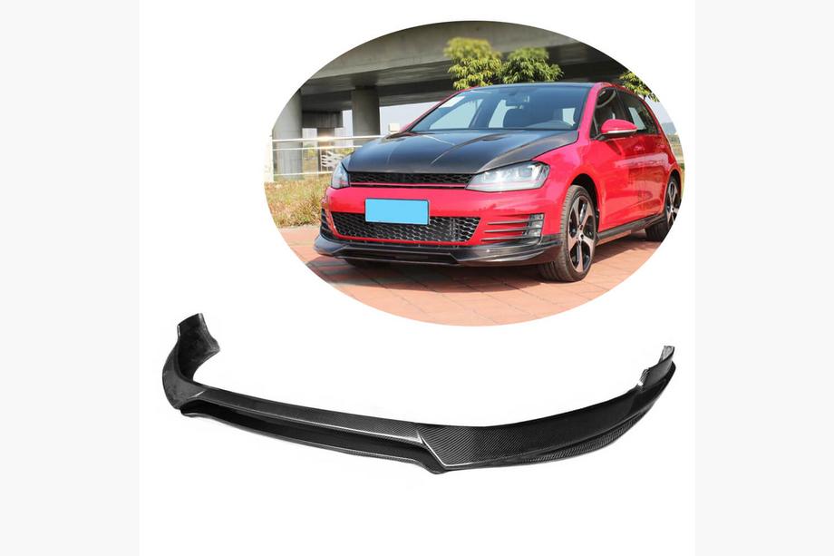 Volkswagen Golf 7/E-Golf 2012–2020 Priekšējā bampera lūpa Lip V1 (GTI HB 2012-2017, oglekļa šķiedra) Foto 1