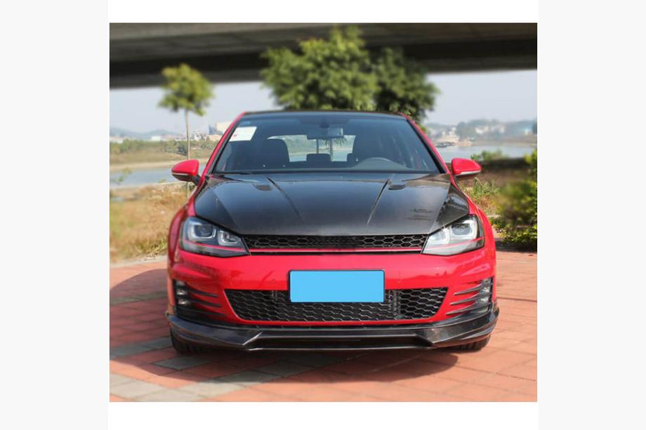 Volkswagen Golf 7/E-Golf 2012–2020 Priekšējā bampera lūpa Lip V1 (GTI HB 2012-2017, oglekļa šķiedra) Foto 2