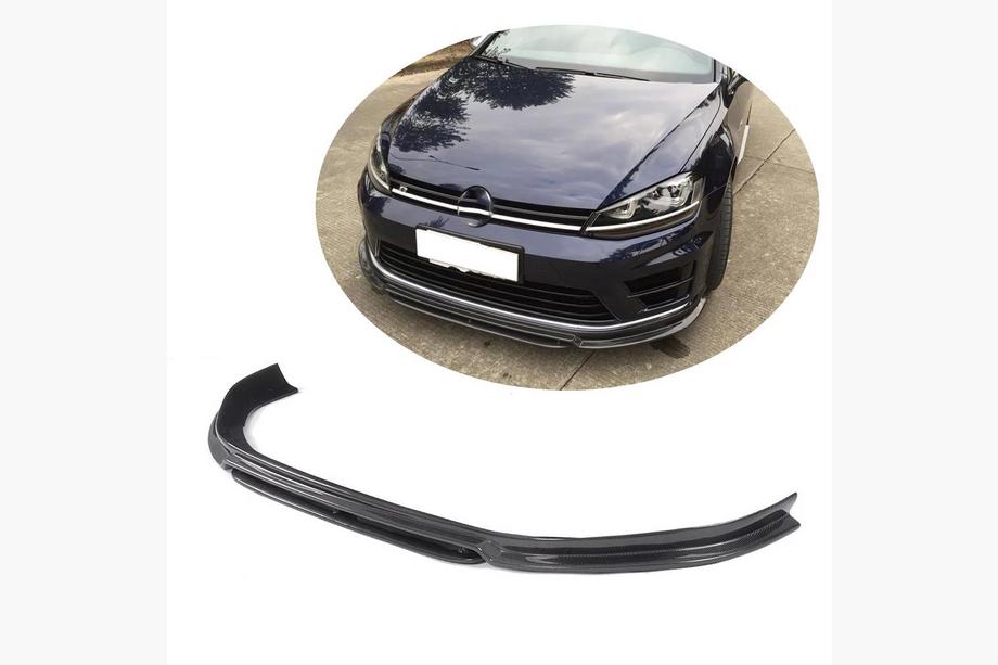 Volkswagen Golf 7/E-Golf 2012–2020 Priekšējā bampera lūpas uzlika Lip (R/R-Line 2012-2017, oglekļa šķiedra) Image
