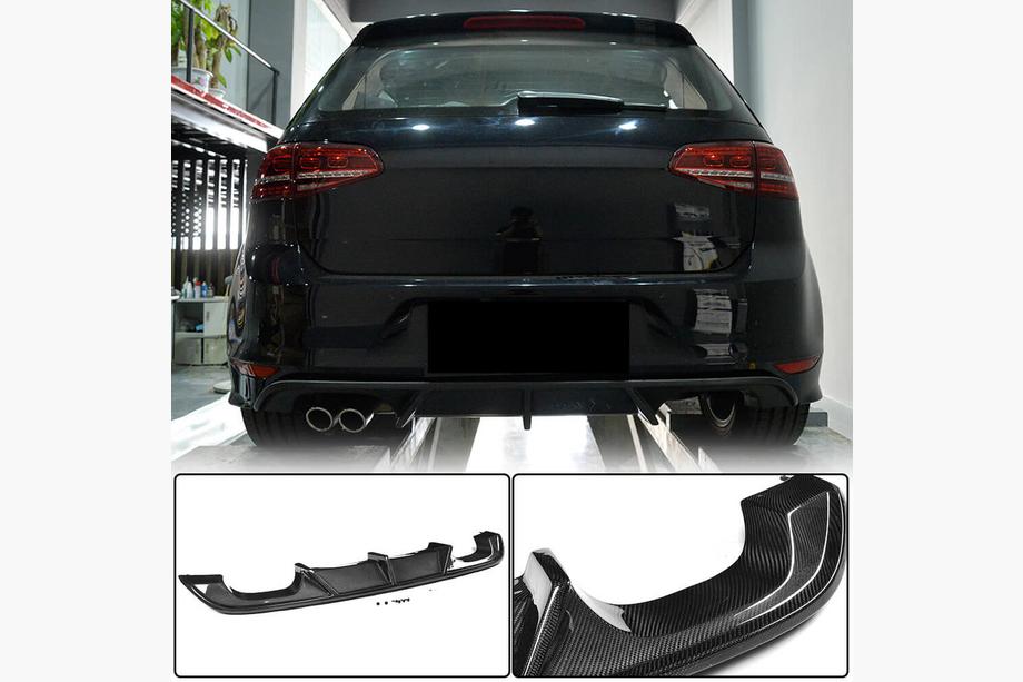 Volkswagen Golf 7/E-Golf 2012–2020 Aizmugurējā bufera difuzors (R/R-Line HB 2012-2017, oglekļa šķiedra) Image