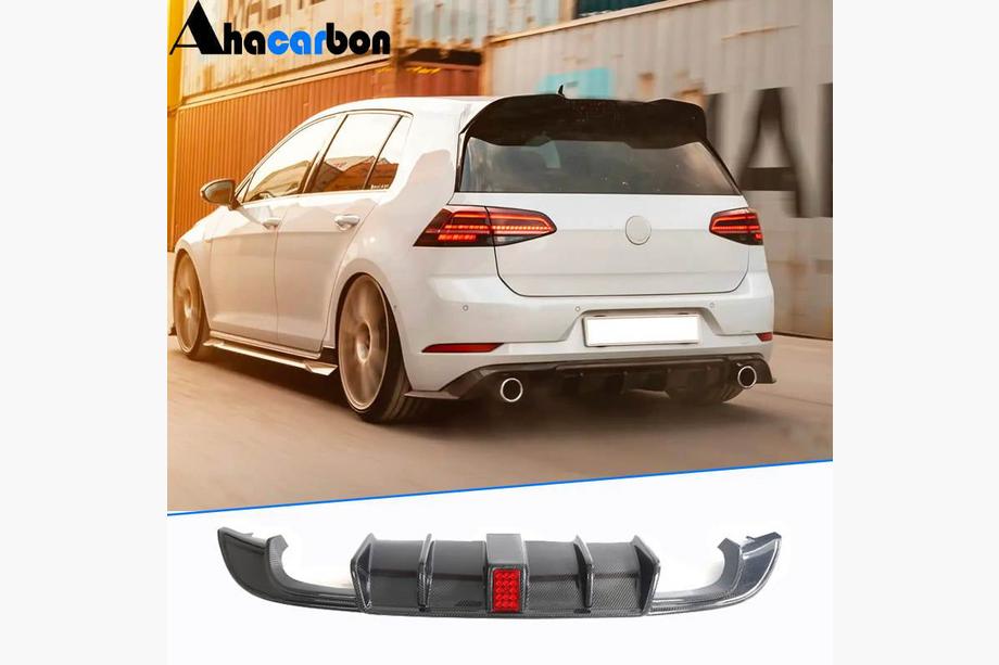 Volkswagen Golf 7/E-Golf 2012–2020 Aizmugurējā bufera difuzors (R-Line HB 2017-2020, oglekļa šķiedra) Image