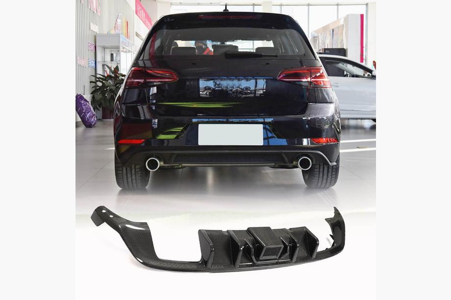 Volkswagen Golf 7/E-Golf 2012–2020 Aizmugurējā bufera difuzors (Base/R/GTI HB 2017-2020, oglekļa šķiedra) Image
