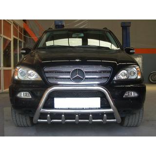 Bullbārs (nerūsējošais tērauds) Mercedes ML W163 1997–2005 foto 3