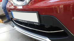 Nissan Qashqai 2014–2021 Priekšējā bufera uzlika (2014-2017, nerūsējošais tērauds) foto 3