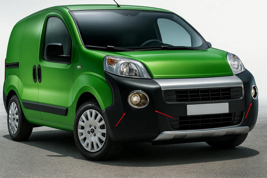 Peugeot Bipper 2008–2017 Hromētas priekšējo miglas lukturu uzlikas, augšējais modelis (2 gab., nerūsējošais tērauds) Image