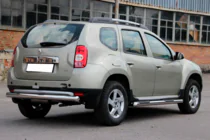 Renault Duster 2008–2017 Taisns aizmugurējais aizsargstienis (nerūsējošais tērauds) foto 2