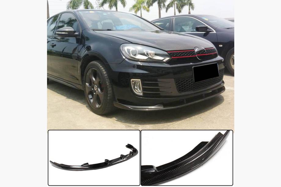Volkswagen Golf 6 2008–2014 Priekšējā bufera lūpa Lip V2 (GTI HB 2010-2013, karbons) Foto 1