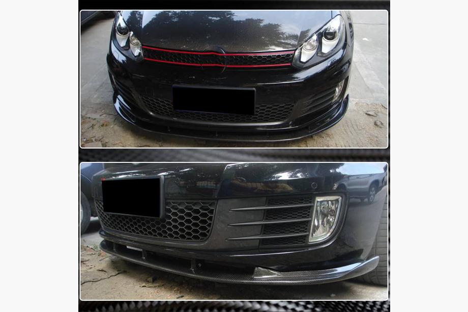 Volkswagen Golf 6 2008–2014 Priekšējā bufera lūpa Lip V2 (GTI HB 2010-2013, karbons) Foto 4