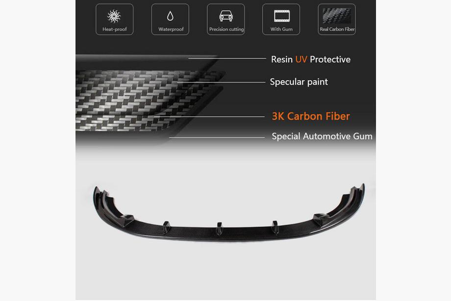 Volkswagen Golf 6 2008–2014 Priekšējā bufera lūpa Lip V2 (GTI HB 2010-2013, karbons) Foto 5