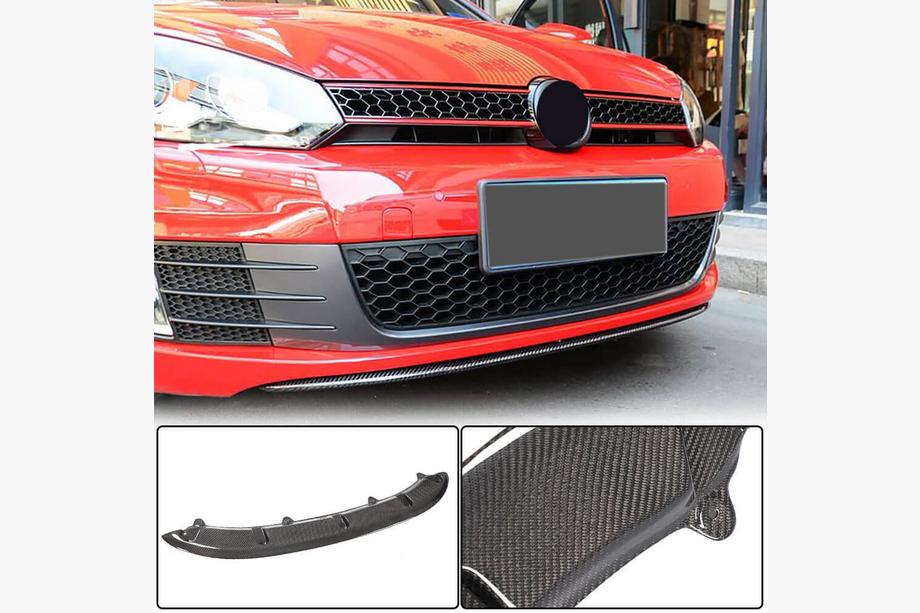 Volkswagen Golf 6 2008–2014 Priekšējā bampera lūpa Lip V3 (GTI HB 2010-2013, karbons) Foto 1