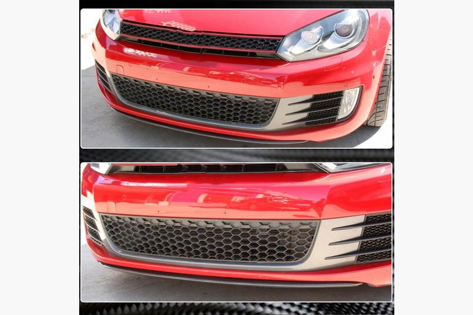 Volkswagen Golf 6 2008–2014 Priekšējā bampera lūpa Lip V3 (GTI HB 2010-2013, karbons) Foto 2