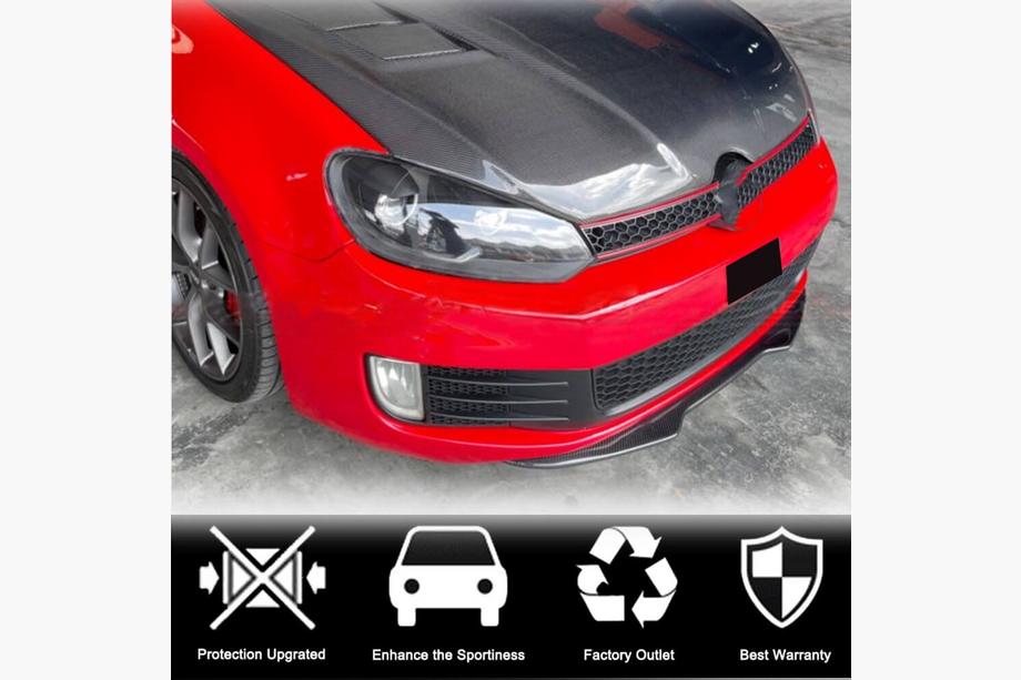 Volkswagen Golf 6 2008–2014 Priekšējā bampera lūpa Lip V4 (GTI HB 2010-2013, karbons) Foto 2
