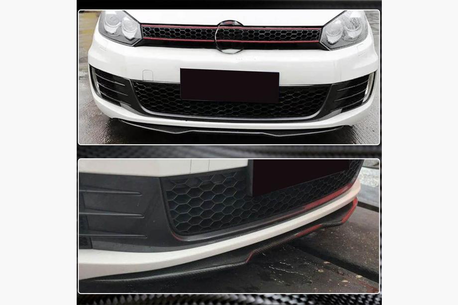 Volkswagen Golf 6 2008–2014 Priekšējā bampera lūpa Lip V4 (GTI HB 2010-2013, karbons) Foto 4