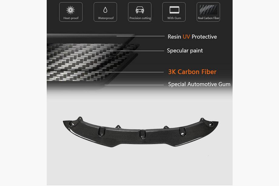 Volkswagen Golf 6 2008–2014 Priekšējā bampera lūpa Lip V4 (GTI HB 2010-2013, karbons) Foto 5