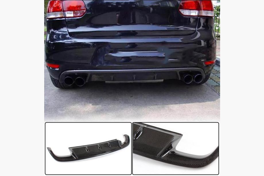 Volkswagen Golf 6 2008–2014 Aizmugurējā bampera difuzors V1 (GTI HB 2010-2013, karbonis) Image