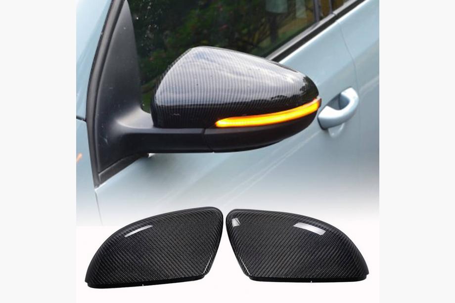 Volkswagen Golf 6 2008–2014 Oglekļa šķiedras spoguļu uzlikas (HB 2010-2013, Carbon) Foto 1