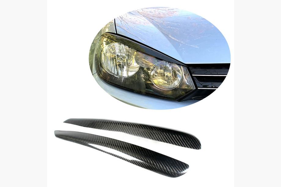 Volkswagen Golf 6 2008–2014 Priekšējo lukturu uzacis (HB 2010-2013, carbon) Image