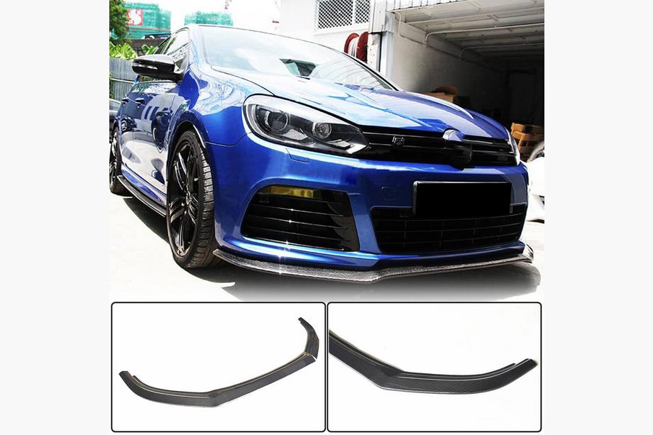 Volkswagen Golf 6 2008–2014 Priekšējā bampera lūpa Lip V1 (R HB 2010-2013, karbons) Foto 1