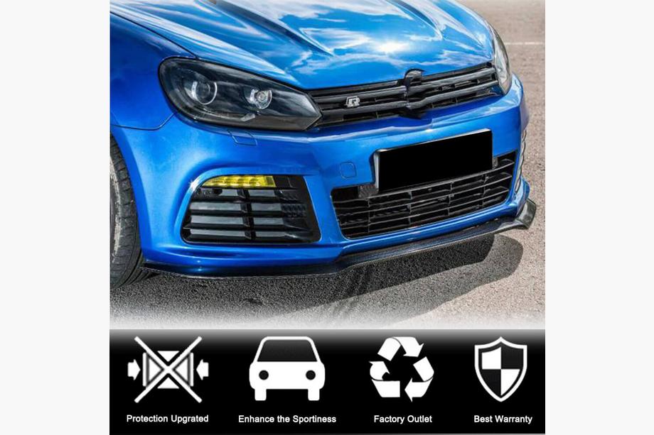 Volkswagen Golf 6 2008–2014 Priekšējā bampera lūpa Lip V1 (R HB 2010-2013, karbons) Foto 2