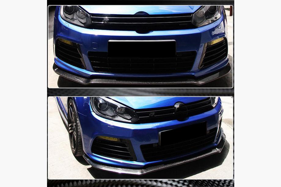 Volkswagen Golf 6 2008–2014 Priekšējā bampera lūpa Lip V1 (R HB 2010-2013, karbons) Foto 3