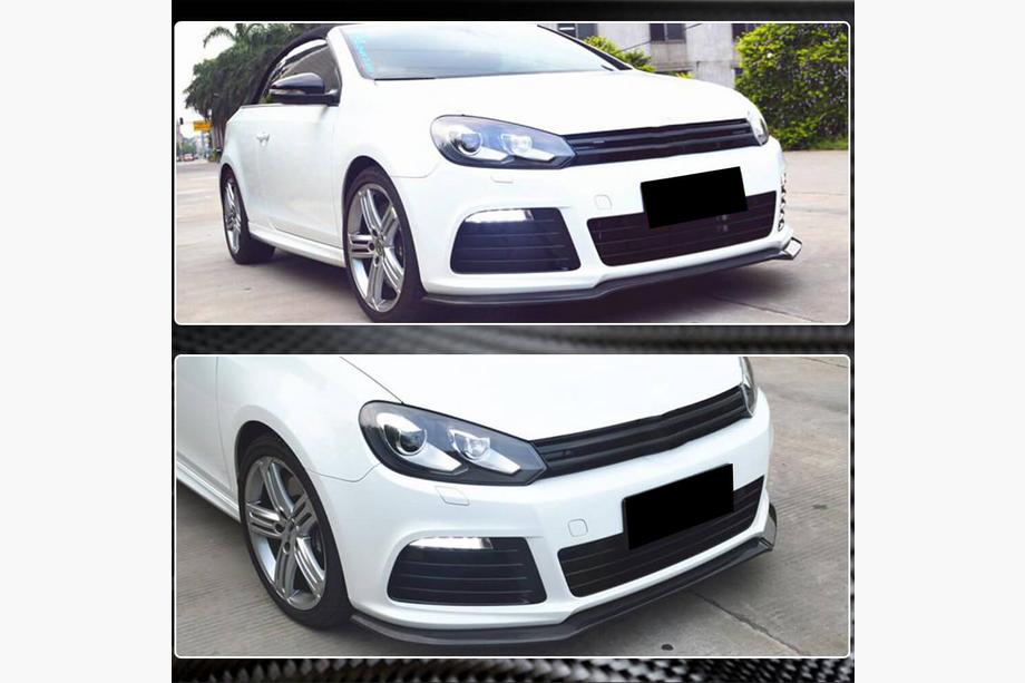 Volkswagen Golf 6 2008–2014 Priekšējā bampera lūpa Lip V1 (R HB 2010-2013, karbons) Foto 4