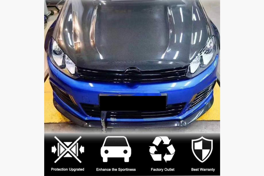 Volkswagen Golf 6 2008–2014 Priekšējā bampera lūpa Lip V2 (R HB 2010-2013, oglekļa šķiedra) Foto 2