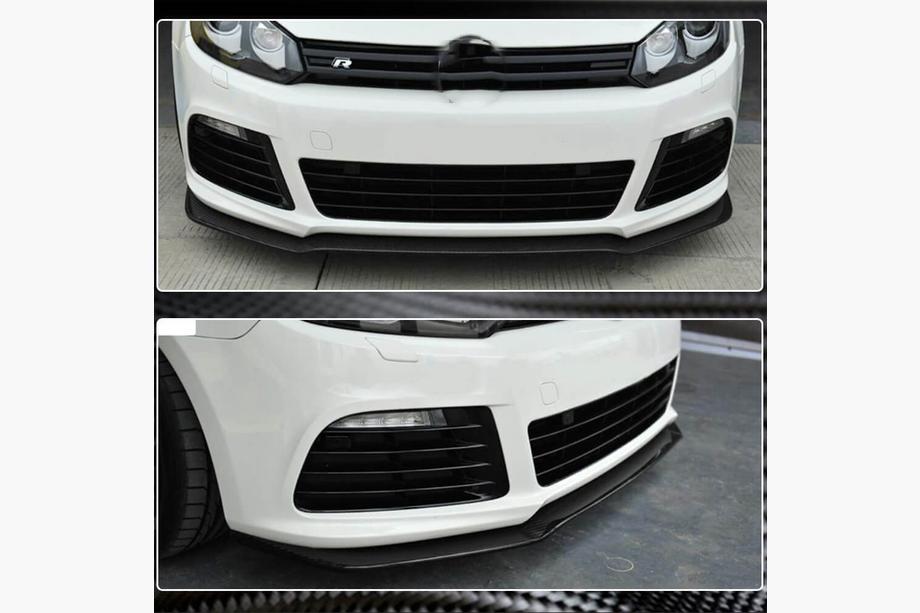 Volkswagen Golf 6 2008–2014 Priekšējā bampera lūpa Lip V2 (R HB 2010-2013, oglekļa šķiedra) Foto 4