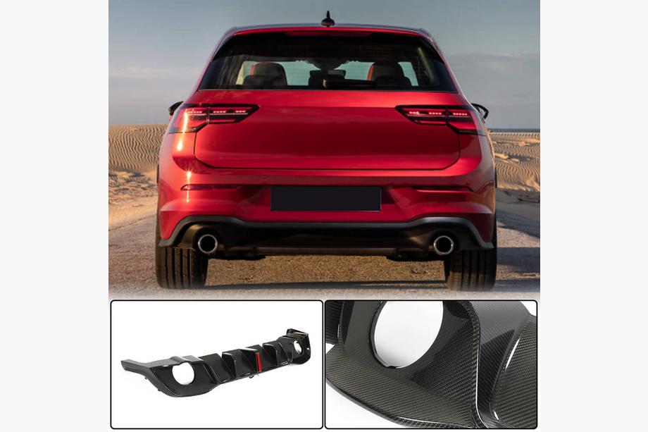 Volkswagen Golf 8 2019– Aizmugurējā bampera difuzors (GTI HB, dry carbon) Image