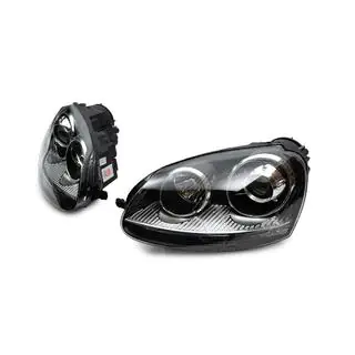 Priekšējie lukturi ar projektorlēcu Black (2 gab.) Volkswagen Golf 5 2003–2009 foto 1