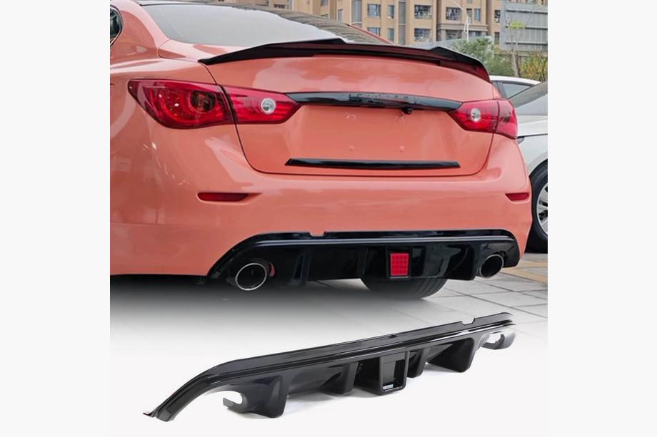 Infiniti Q50/Q60 2013–2024 Aizmugurējā bampera difuzors V2 (Q50 Base/Sport 2014-2017, oglekļa šķiedra) Foto 1