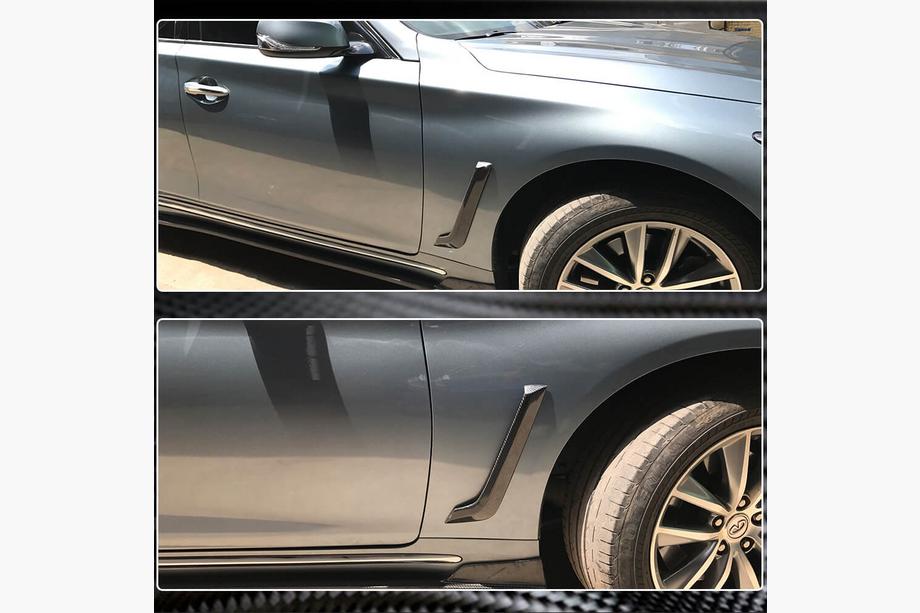 Infiniti Q50/Q60 2013–2024 Oglekļa šķiedras priekšējo spārnu uzlikas (Q50 Base/Sport 2014-2020) Foto 4