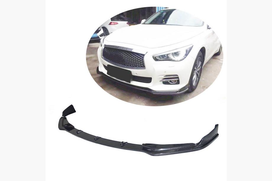 Infiniti Q50/Q60 2013–2024 Priekšējā bampera lūpa Lip V1 (Q50 Base 2014-2017, oglekļa šķiedra) Image