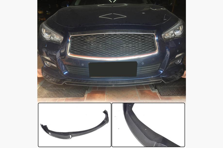 Infiniti Q50/Q60 2013–2024 Priekšējā bampera lūpa Lip V2 (Q50 Base 2014-2017, oglekļa šķiedra) Image