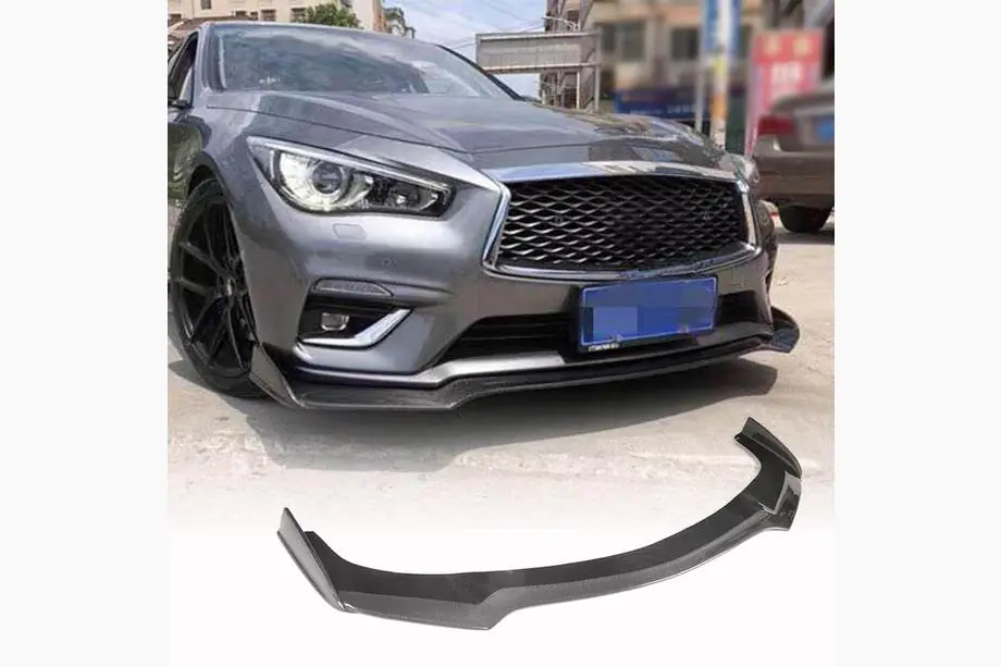 Infiniti Q50/Q60 2013–2024 Priekšējā bufera lūpa Lip V1 (Q50 Base 2018-2023, oglekļa šķiedra) Image