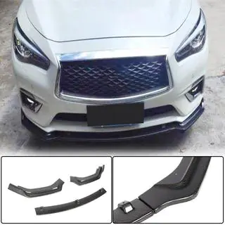 Priekšējā bampera lūpa Lip V2 (Q50 Base 2018-2023, oglekļa šķiedra) Infiniti Q50/Q60 2013–2024 foto 1