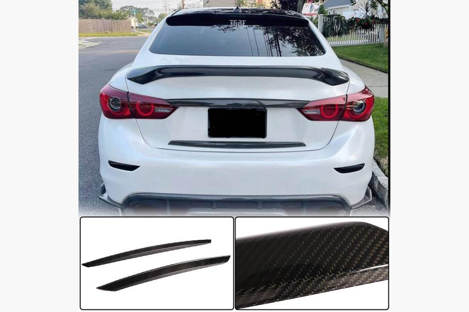 Infiniti Q50/Q60 2013–2024 Oglekļa šķiedras bagāžnieka vāka uzlikas (Q50 Base/Sport 2014-2017, Carbon) Image