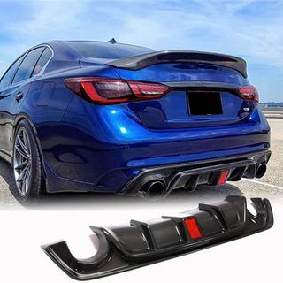 Aizmugurējā bufera difuzors V3 (Q50 Base/Sport 2018-2023, oglekļa šķiedra) Infiniti Q50/Q60 2013–2024 foto 1
