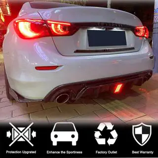 Aizmugurējā bufera difuzors V3 (Q50 Base/Sport 2018-2023, oglekļa šķiedra) foto 3