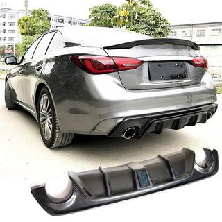 Aizmugurējā bufera difuzors V4 (Q50 Base/Sport 2018-2023, oglekļa šķiedra) Infiniti Q50/Q60 2013–2024 foto 1