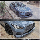 Infiniti Q50/Q60 2013–2024 Priekšējā bufera lūpa Lip V1 (Q50 Sport 2014-2017, oglekļa šķiedra) foto 4