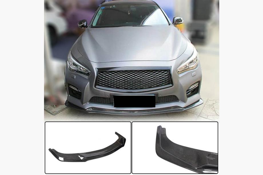 Infiniti Q50/Q60 2013–2024 Priekšējā bufera lūpa Lip V1 (Q50 Sport 2014-2017, oglekļa šķiedra) Image
