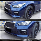 Infiniti Q50/Q60 2013–2024 Oglekļa šķiedras priekšējā bampera lūpa Lip V2 (Q50 Sport 2014-2017, Carbon) foto 3