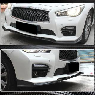 Oglekļa šķiedras priekšējā bampera lūpa Lip V2 (Q50 Sport 2014-2017, Carbon) Infiniti Q50/Q60 2013–2024 foto 4