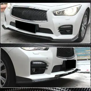 Oglekļa šķiedras priekšējā bampera lūpa Lip V2 (Q50 Sport 2014-2017, Carbon) Infiniti Q50/Q60 2013–2024 foto 4