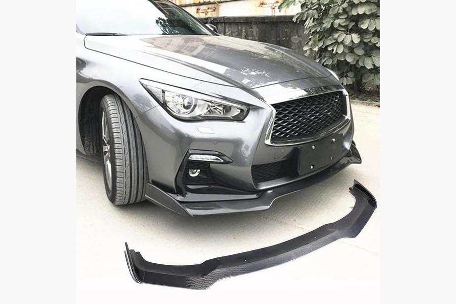 Infiniti Q50/Q60 2013–2024 Priekšējā bampera lūpas uzlika Lip V2 (Q50 Sport 2018-2022, oglekļa šķiedra) Foto 1