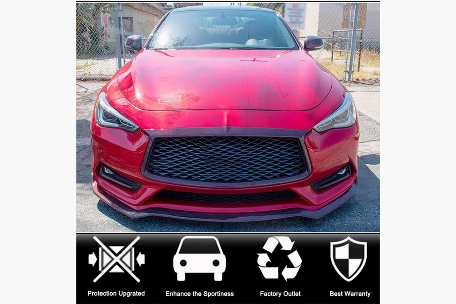 Infiniti Q50/Q60 2013–2024 Oglekļa radiatora režģa apmale (Q60 2016-2022, Carbon) Foto 2