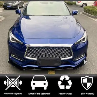 Priekšējā bampera lūpa Lip V2 (Q60 2016-2022, oglekļa šķiedra) Infiniti Q50/Q60 2013–2024 foto 2