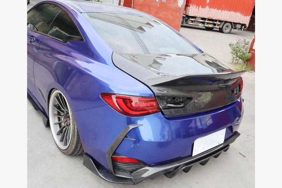 Infiniti Q50/Q60 2013–2024 Aizmugurējā bufera uzlikas (Q60 2016-2022, oglekļa šķiedra) Foto 6