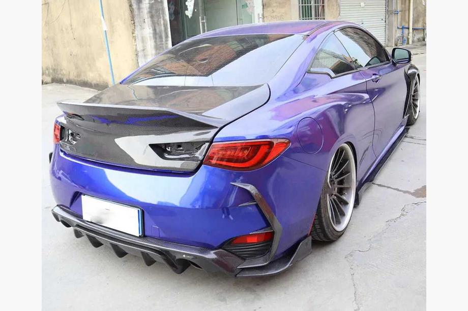 Infiniti Q50/Q60 2013–2024 Aizmugurējā bufera uzlikas (Q60 2016-2022, oglekļa šķiedra) Foto 7