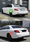 Mercedes E-klase W213 2016–2023 Aizmugurējais difuzors ar uzgaļiem E63-Desgin Silver (AMG/AMG-Line 2020-2024) foto 5